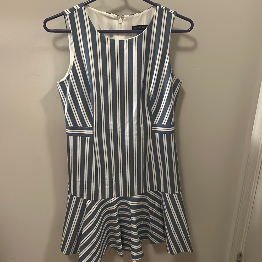 Banana Republic white and blue dress